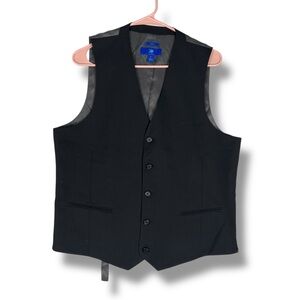 Egara Wool Suit Vest Slim Fit Mens L Large Formal Black